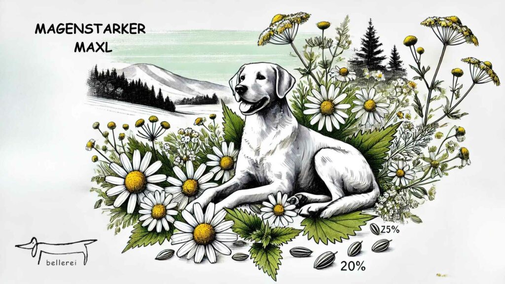 Sodbrennen und Magenprobleme beim Hund mit Kamille lindern.